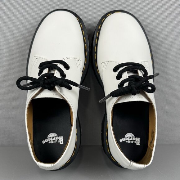 Dr Doc Martens Shoes 1461 Quad Platform Smooth Leather Air Wair Womens 7 White - Picture 6 of 9